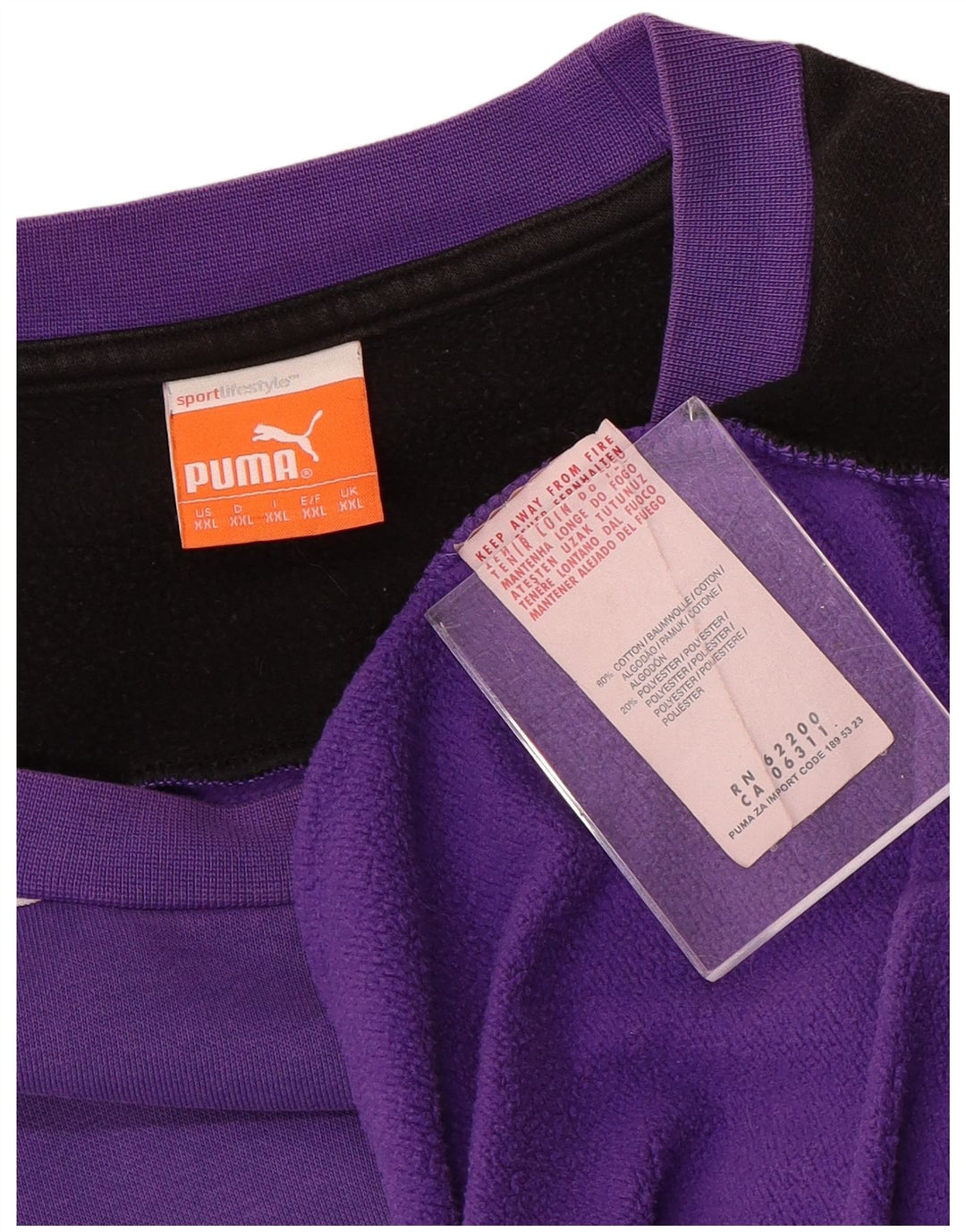 Felpa PUMA Osnabruck da uomo, 2XL, cotone color block viola