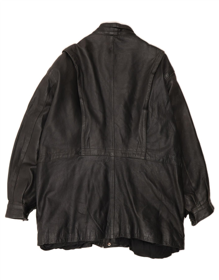 VINTAGE Mens Leather Jacket UK 40 Large Black Vintage Vintage and Second-Hand Vintage from Messina Hembry 