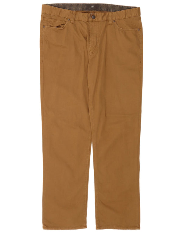Pantaloni casual regolari da uomo Marks & Spencer W36 L31 cotone marrone