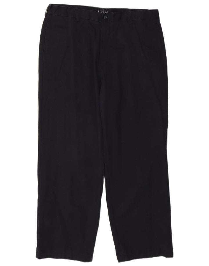 Pantaloni chino dritti da uomo IZOD W36 L29 cotone blu navy