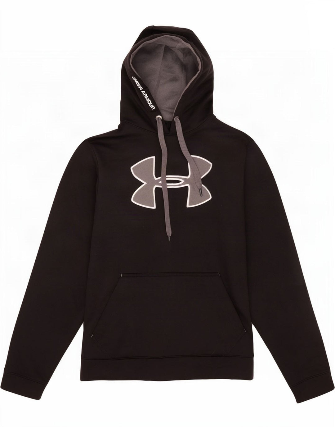 Felpa con cappuccio grafica da uomo Under Armour, poliestere nero medio