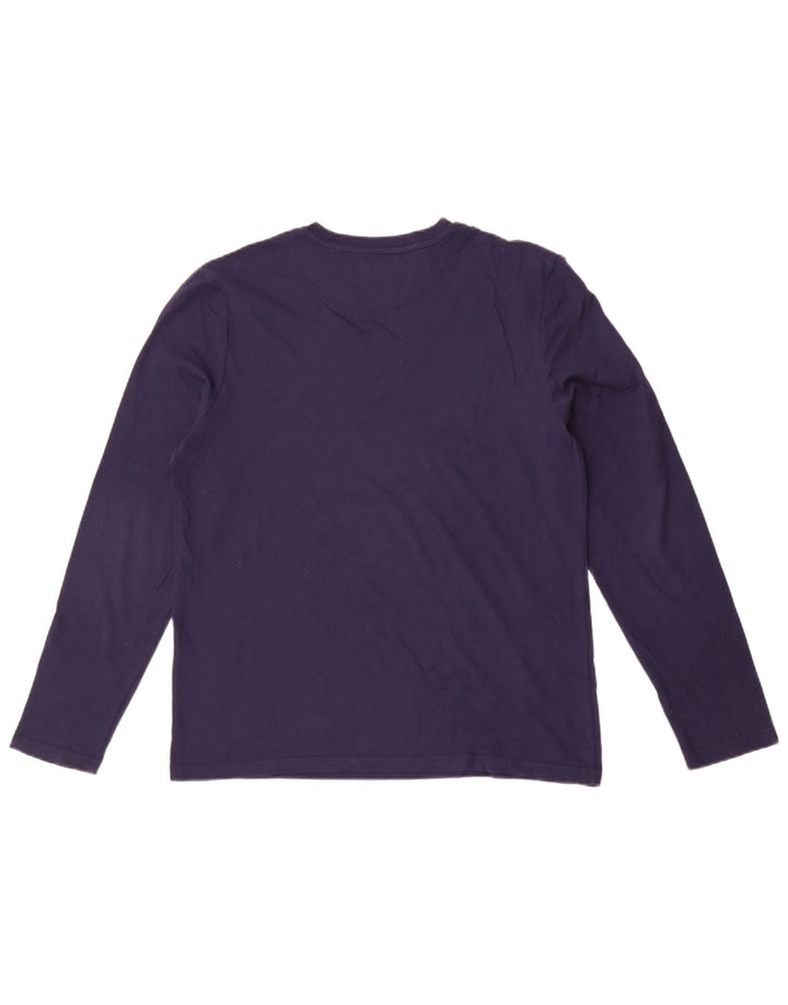 Lyle & Scott Top da uomo a maniche lunghe in cotone blu navy medio