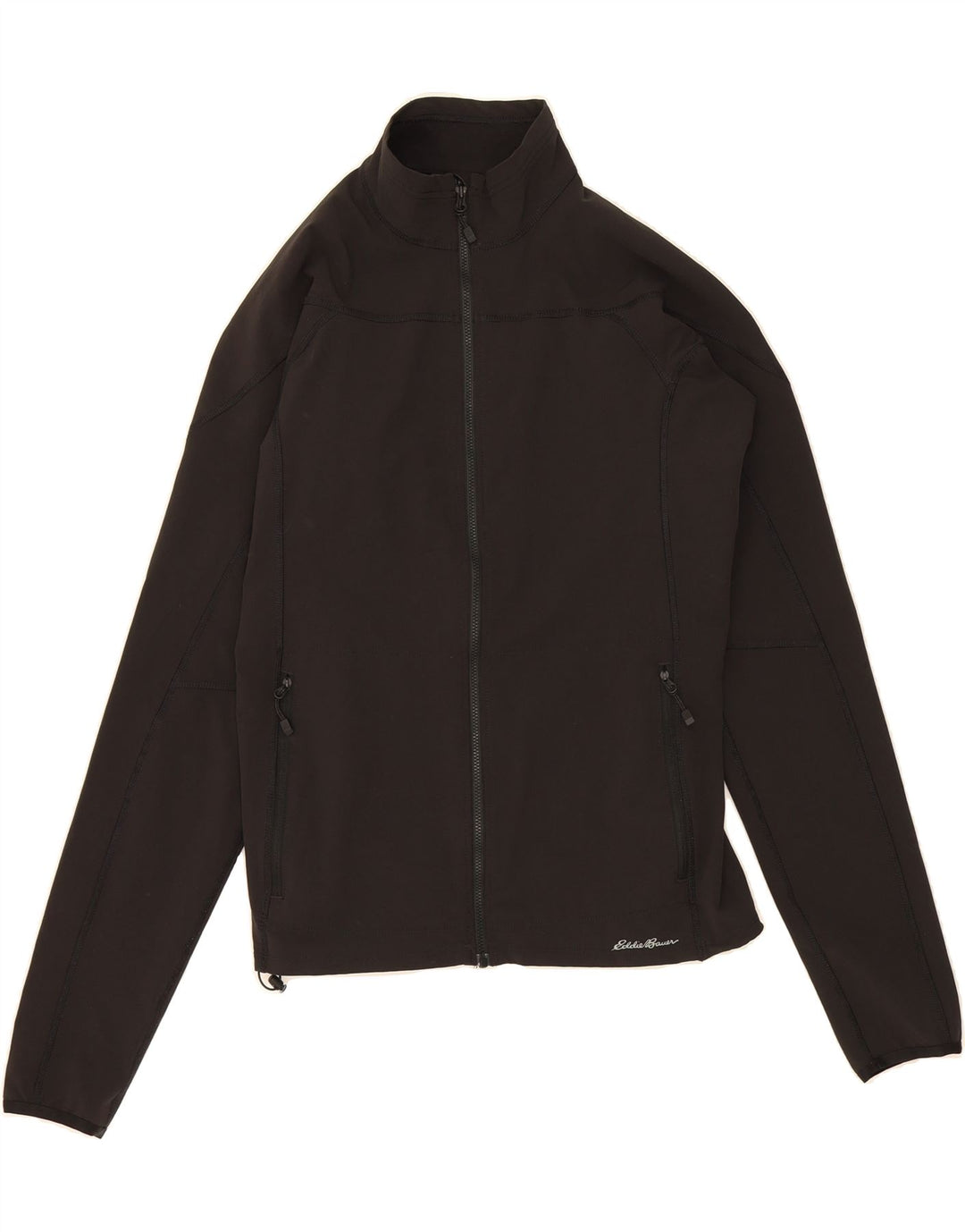 EDDIE BAUER Womens Tall Tracksuit Top Jacket UK 14 Medium Black Nylon Vintage Eddie Bauer and Second-Hand Eddie Bauer from Messina Hembry 