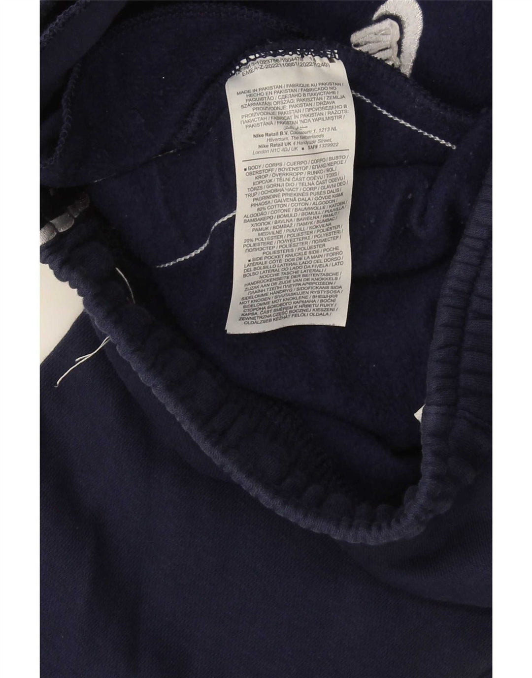 Pantaloni da tuta con grafica Nike da uomo, pantaloni da jogging, cotone medio blu navy