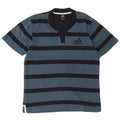 T-shirt da uomo Adidas Top in cotone a righe blu medio
