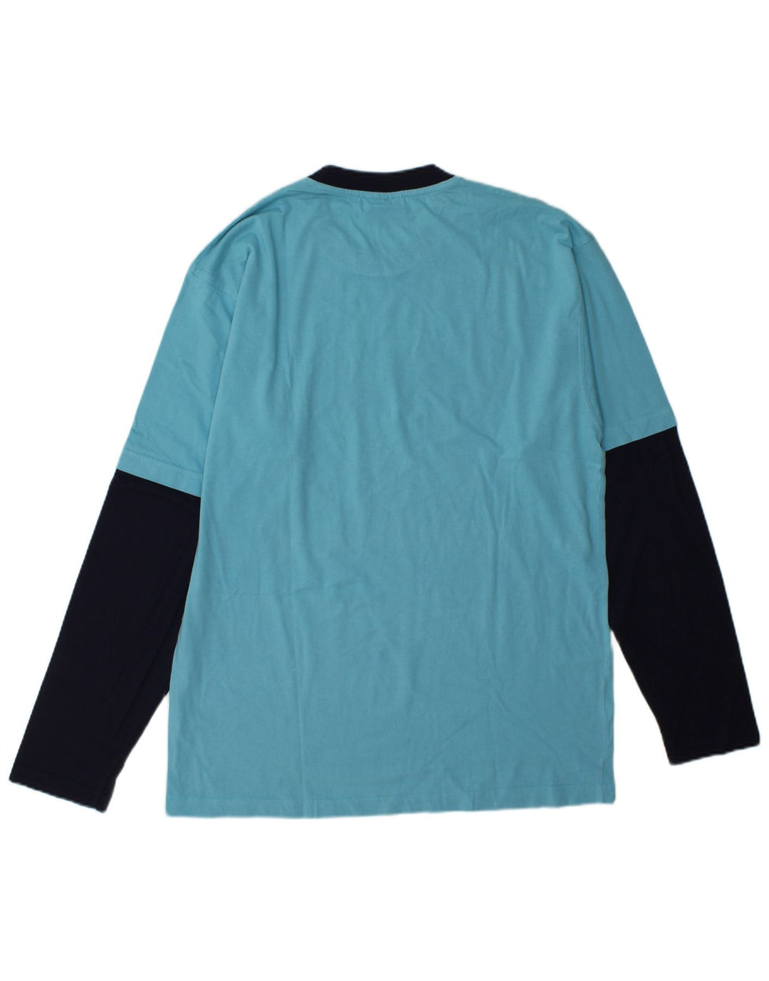 Fila Maglietta grafica da uomo a maniche lunghe grande color block blu