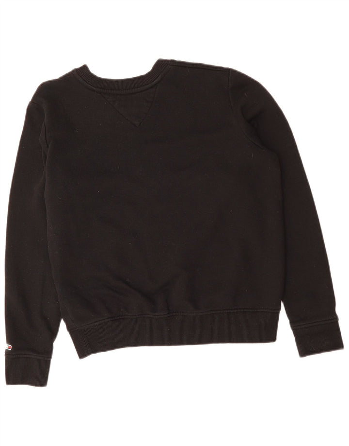 TOMMY HILFIGER Felpa oversize da donna Maglione UK 10 Piccolo Nero