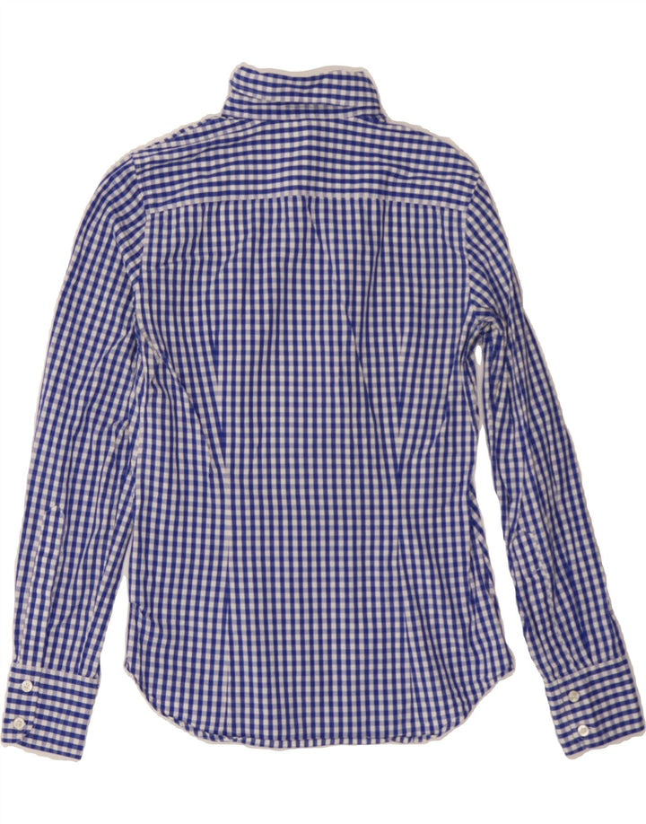 BENETTON Womens Shirt UK 12 Medium Blue Gingham Vintage Benetton and Second-Hand Benetton from Messina Hembry 