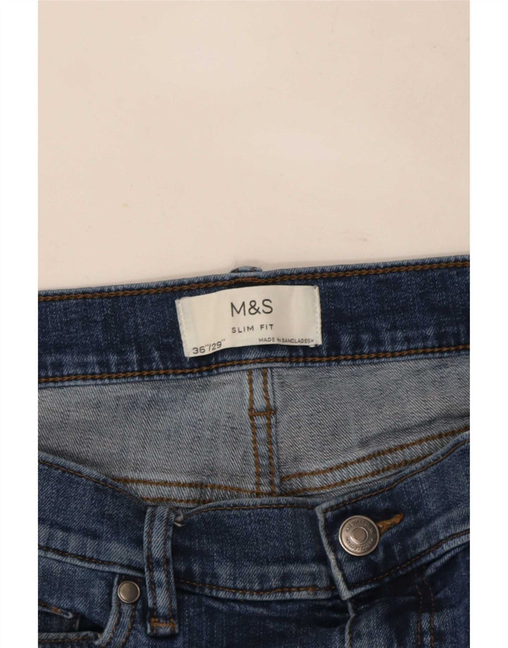 Jeans slim da uomo Marks & Spencer W36 L29 cotone blu