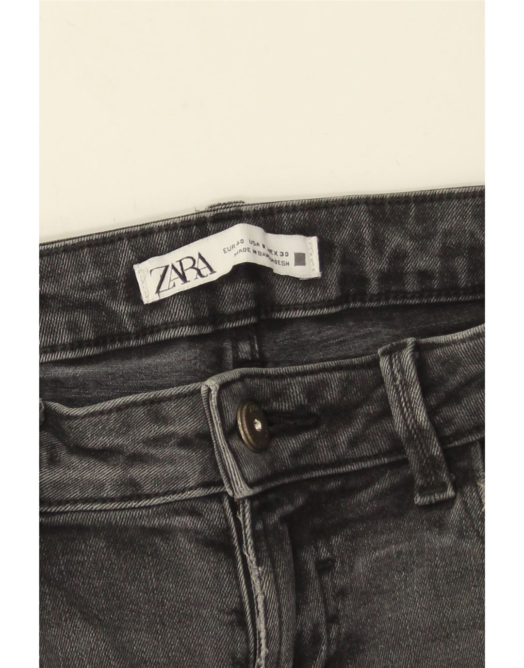 Jeans skinny effetto invecchiato Zara da donna EU 40 medio W30 L27 grigio