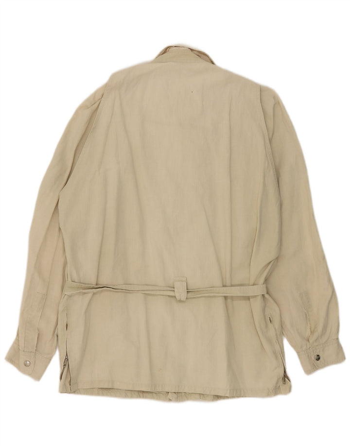 Giacca utilitaria vintage da donna UK 16 grande beige
