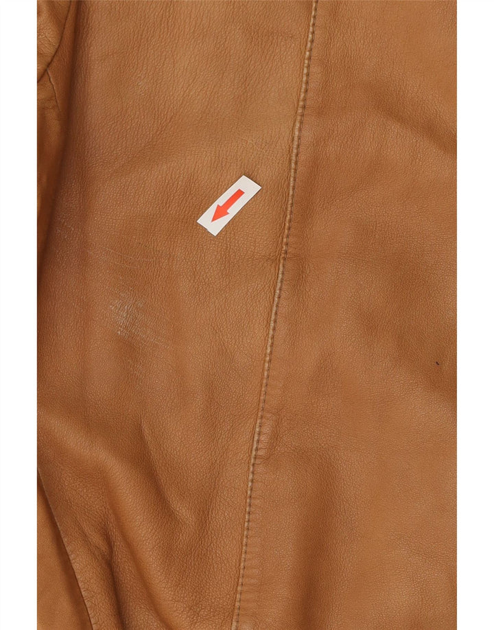 Giacca in pelle vintage da uomo IT 54 2XL Marrone