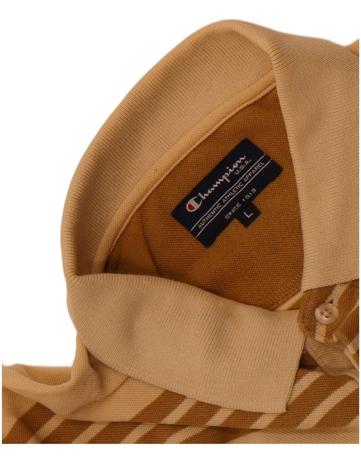 Polo da uomo Champion a righe larghe beige