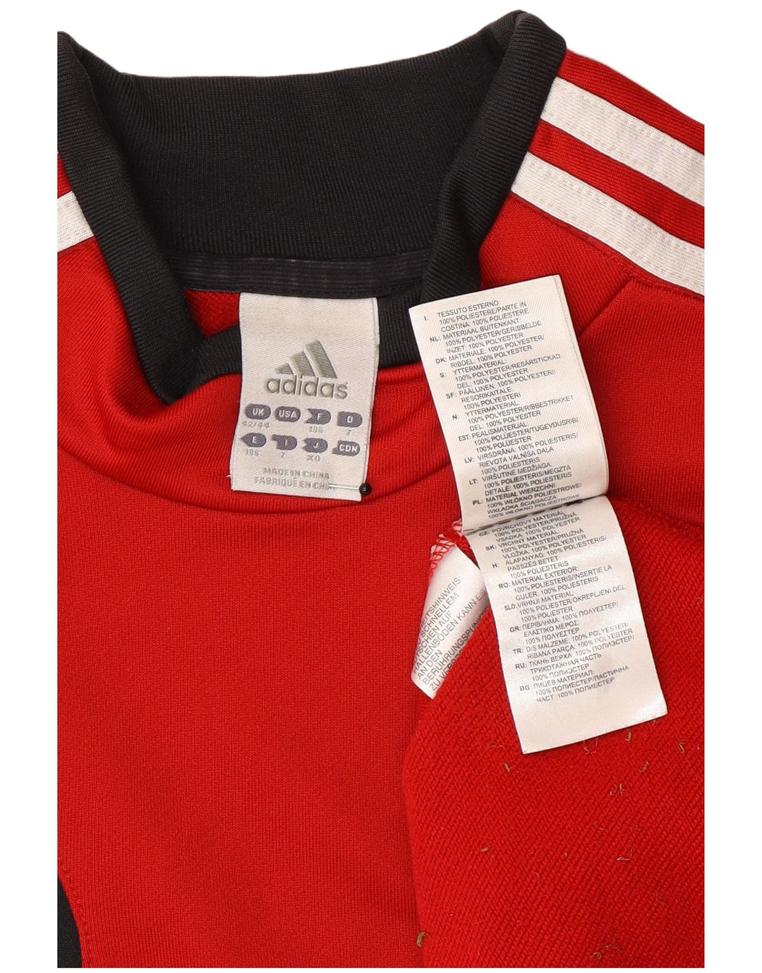 Felpa da uomo Adidas Jumper UK 42/44 Large Rosso Colourblock Poliestere