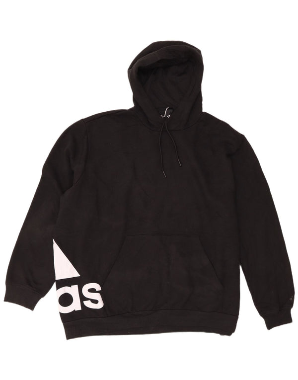 Felpa con cappuccio grafica Loose Fit da uomo Adidas XL in cotone nero