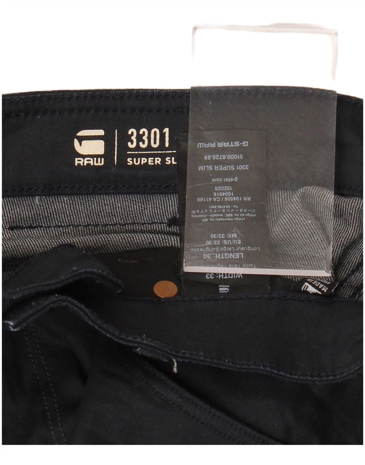 Jeans G-STAR da uomo 3301 super slim W33 L30 cotone blu navy