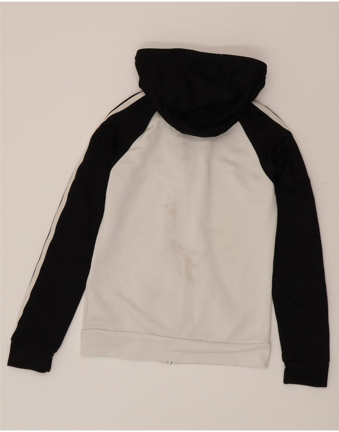 Felpa con cappuccio e zip da donna Adidas UK 8 Small Poliestere color block bianco