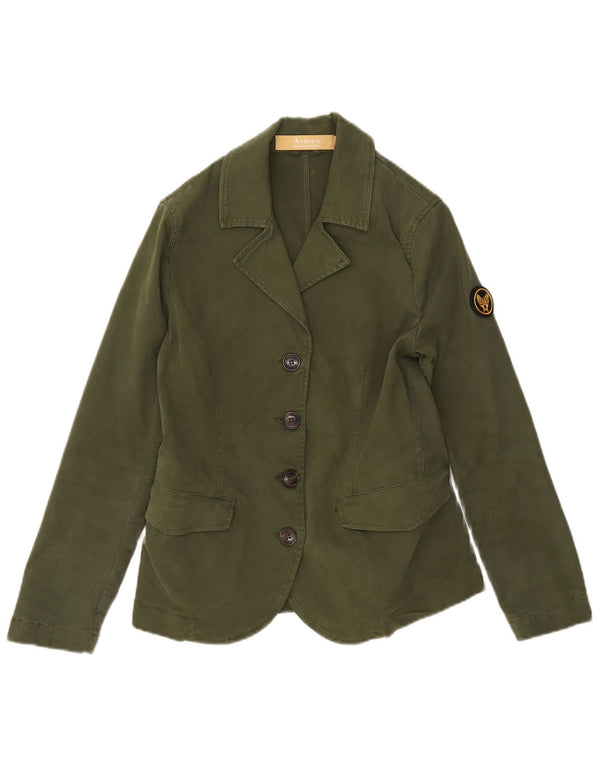 Giacca blazer da donna a 4 bottoni Avirex UK 6 XS verde cotone