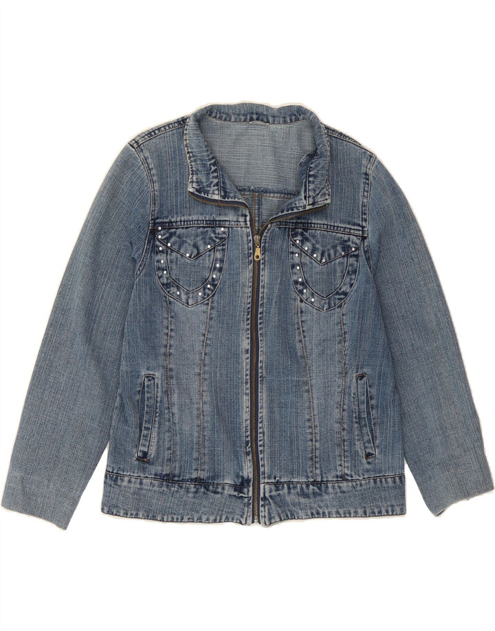 VINTAGE Womens Denim Jacket UK 10 Small Blue Cotton Vintage Vintage and Second-Hand Vintage from Messina Hembry 