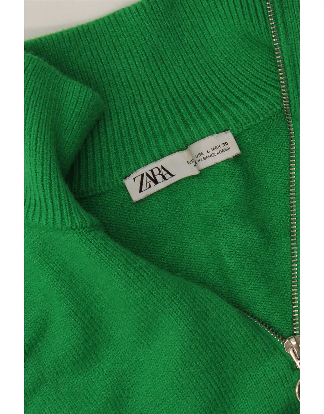 Maglione Zara da donna con collo e zip UK 16 grande verde