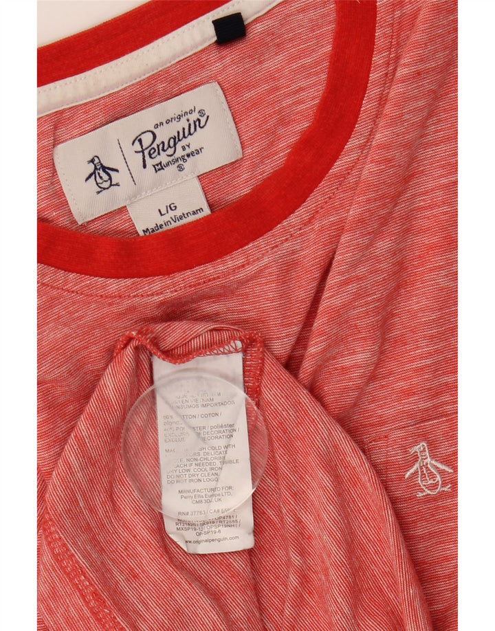 T-shirt da uomo Penguin Top grande in cotone chiazzato rosso