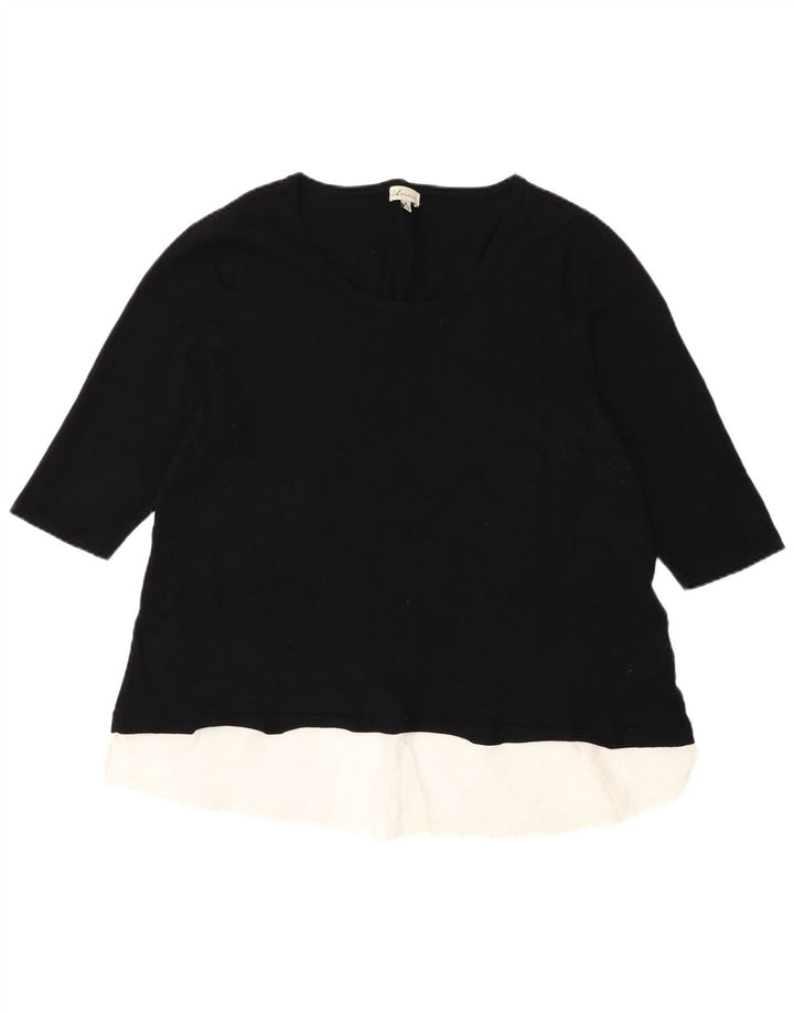 Top in camicetta autografa da donna Marks & Spencer UK 14 blocco colore nero medio