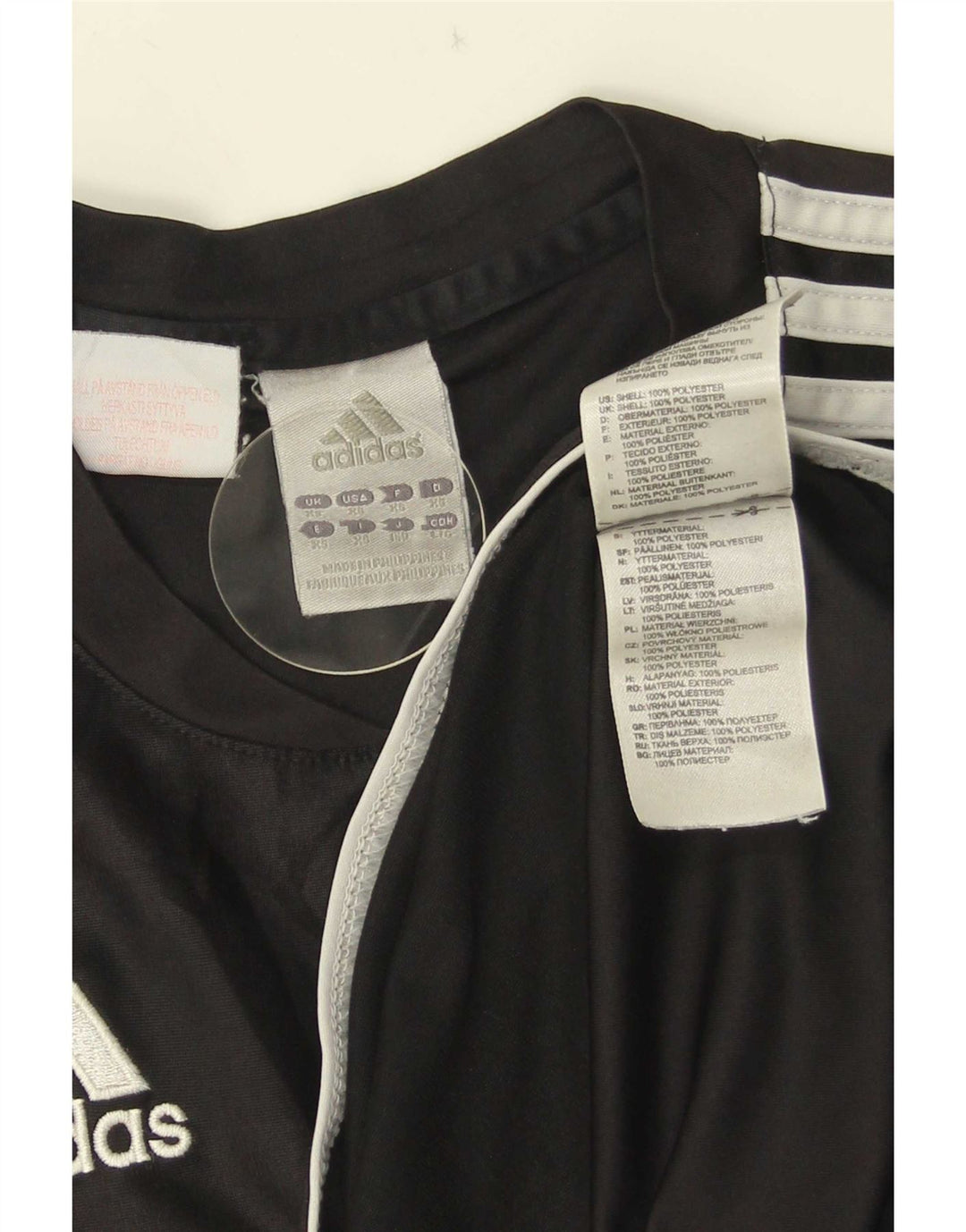T-shirt da uomo Adidas Top XS poliestere a righe nere