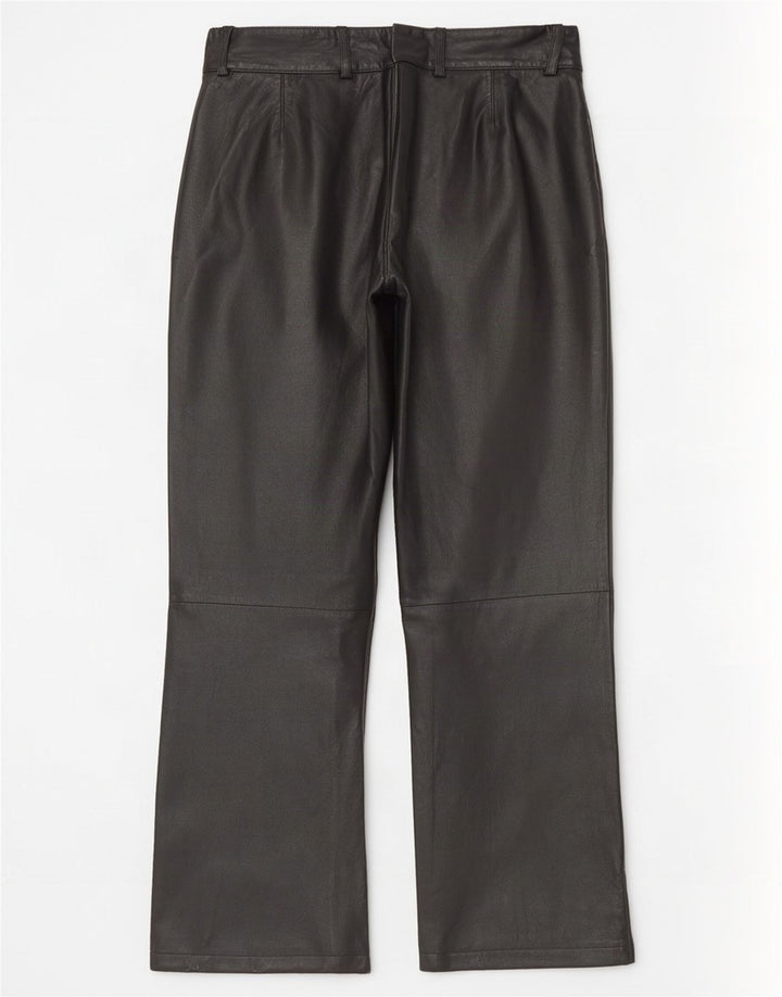 Pantaloni dritti in pelle da donna K.K.Berlin EU 40 Medium W32 L29 Nero