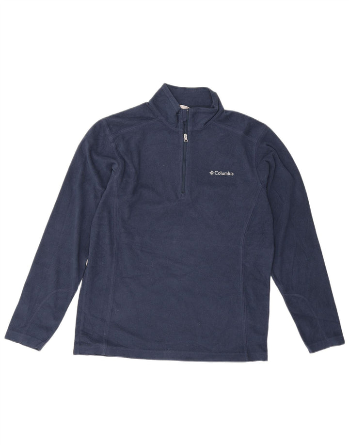 Maglione in pile da uomo Columbia con zip e collo piccolo in poliestere blu navy