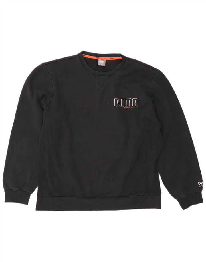 Felpa grafica da uomo Puma Maglione grande in cotone nero