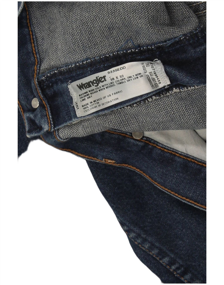 Jeans dritti da uomo Wrangler W36 L32 cotone blu navy