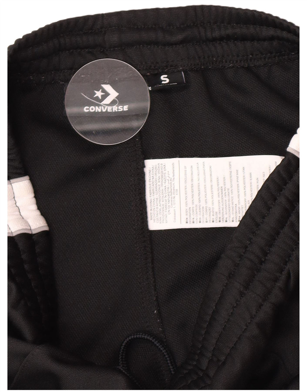 Pantaloni da tuta da donna Converse UK 8 Small Poliestere color block nero