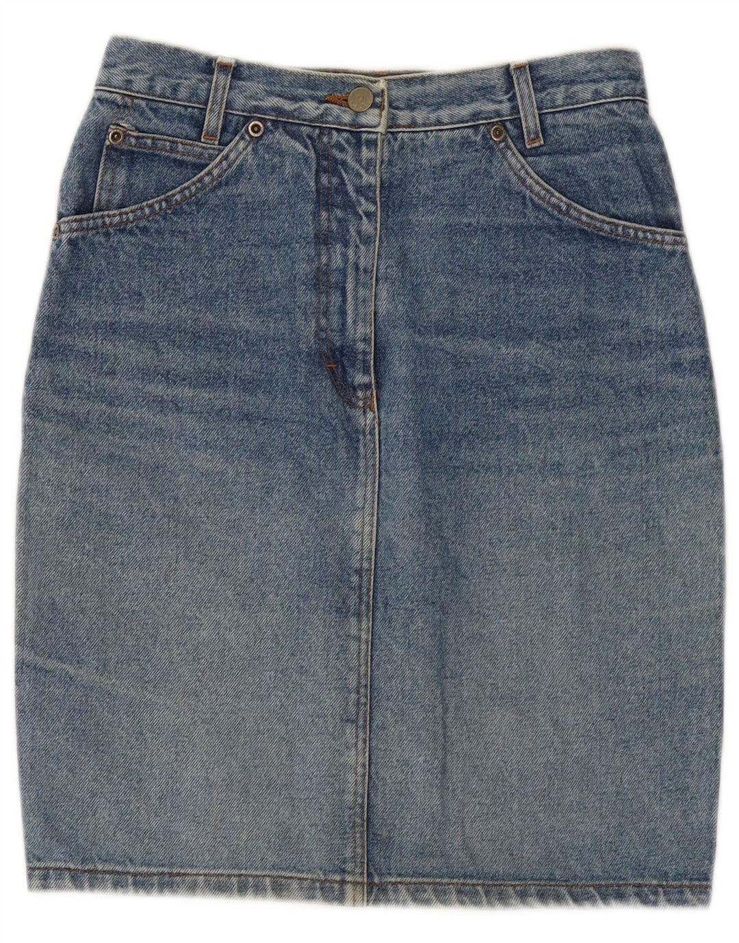 Gonna di jeans vintage da donna IT 44 media W28 cotone blu