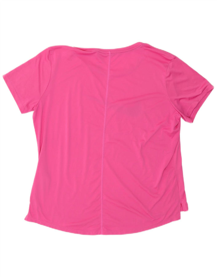T-shirt grafica Nike Dri Fit da donna, taglia UK 16, grande, rosa, in poliestere