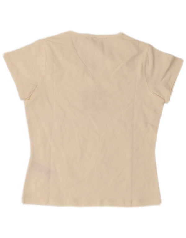 T-shirt grafica da donna Reebok Top UK 14 Large in cotone bianco sporco