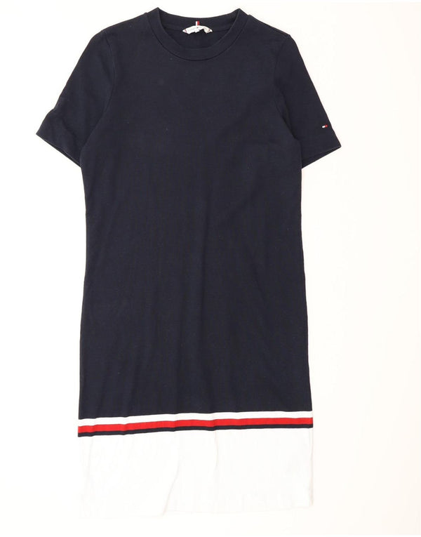 Abito T-shirt da donna Tommy Hilfiger UK 10 Small Blu Navy Colourblock