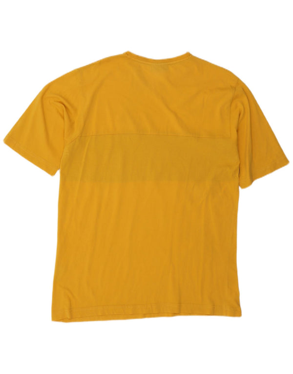T-shirt da uomo Kappa Top Large in cotone color block giallo