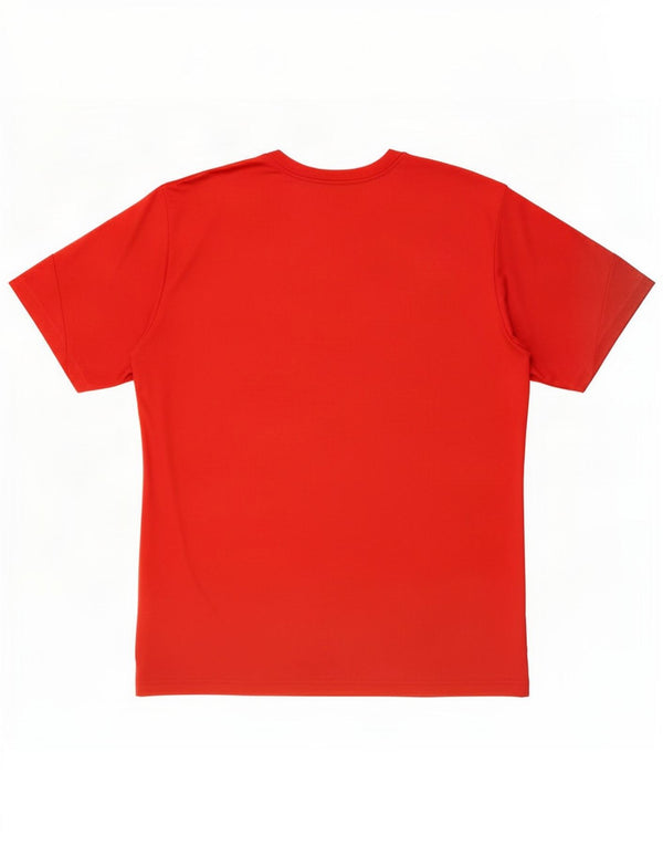 T-shirt Adidas Climalite da uomo XL rossa in poliestere color block