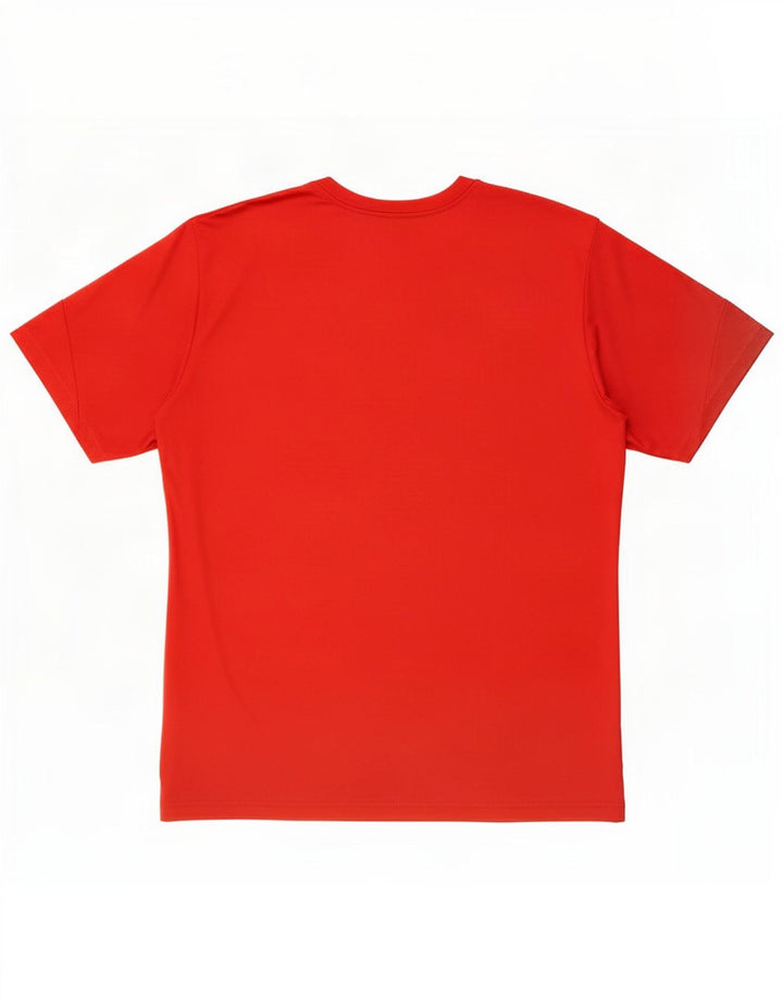 T-shirt Adidas Climalite da uomo XL rossa in poliestere color block