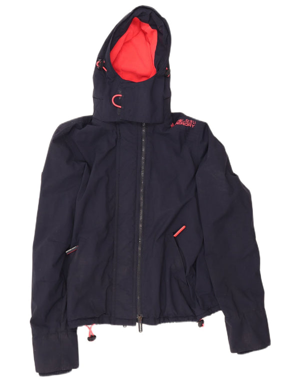 Giacca a vento con cappuccio da donna Superdry Windcheater UK 6 XS Blu navy