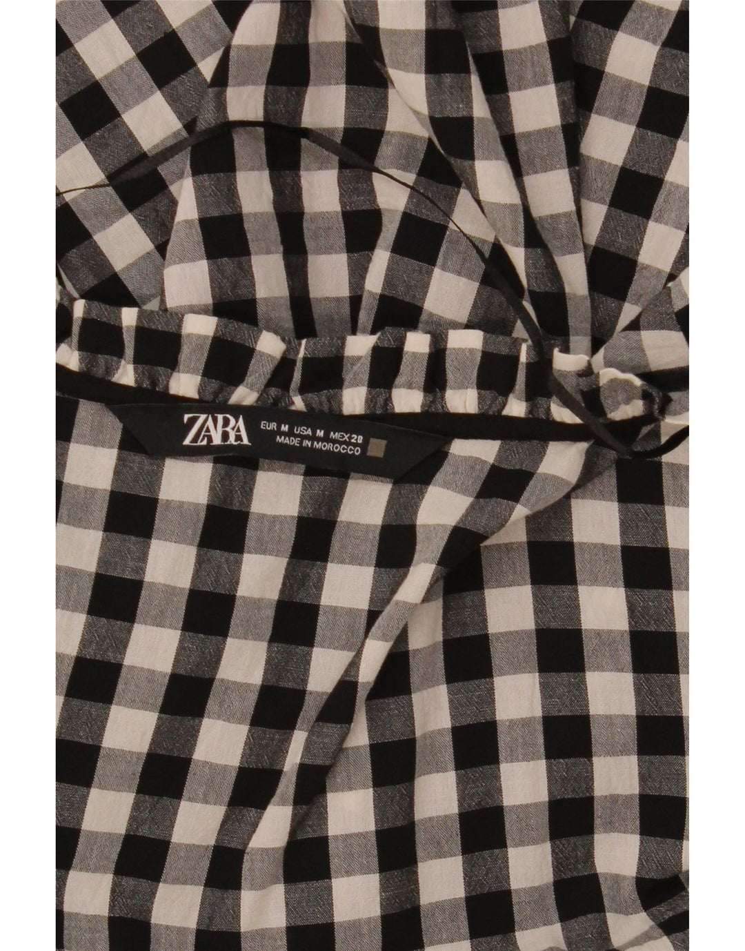 Abito a trapezio da donna Zara UK 14 medio nero a quadretti