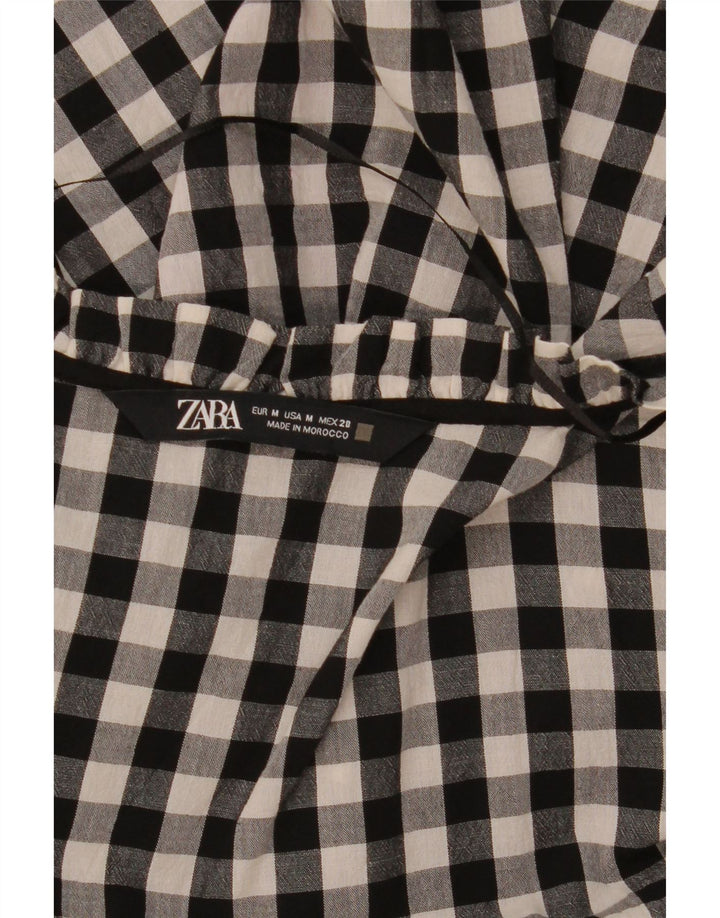 Abito a trapezio da donna Zara UK 14 medio nero a quadretti