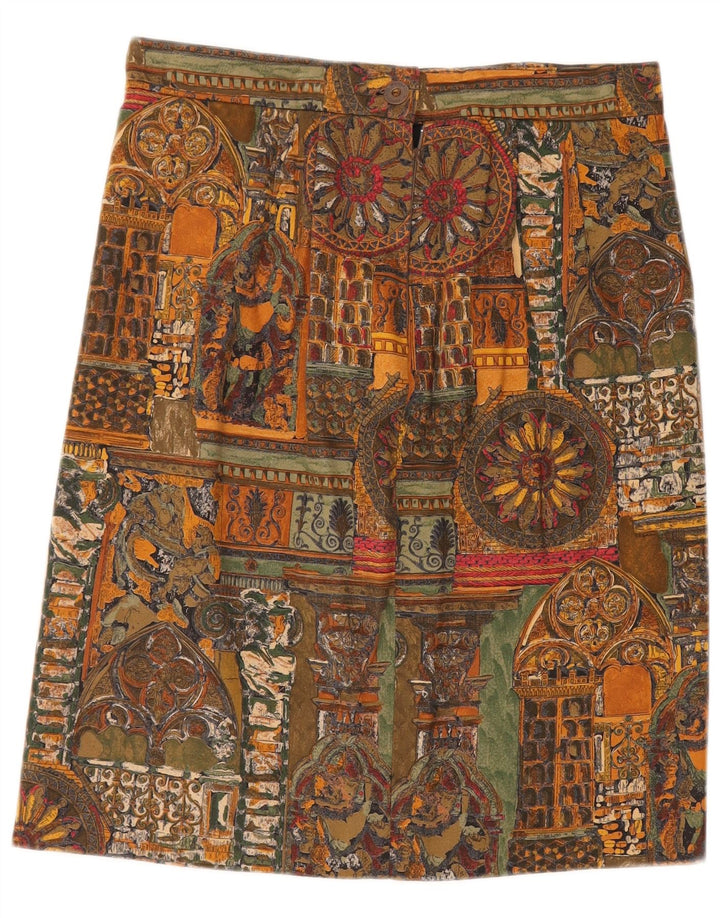 Gonna dritta da donna con motivo astratto VINTAGE W30 media multicolore