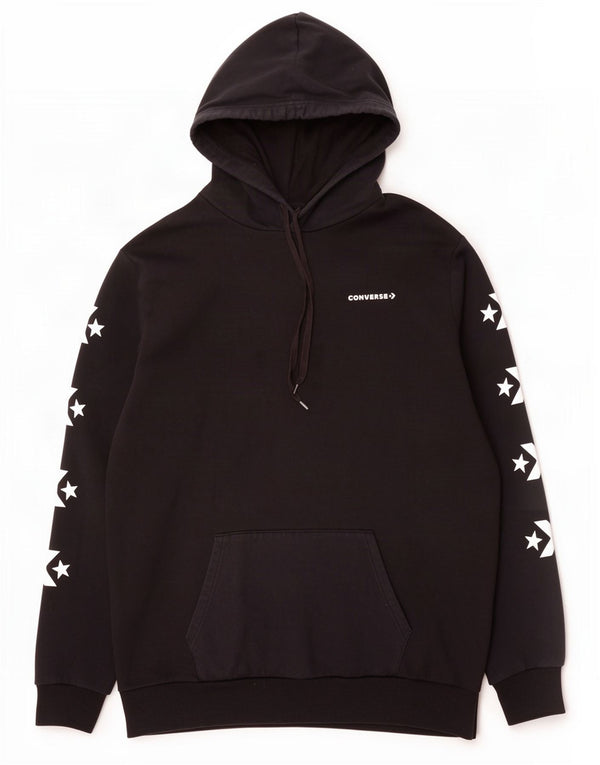 Felpa con cappuccio grafica da uomo Converse 2XL cotone nero