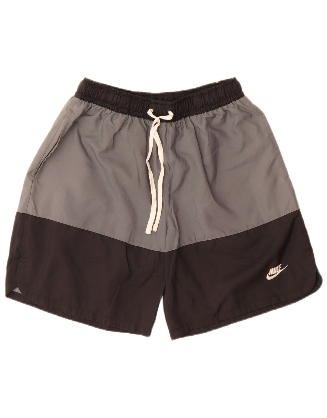 Pantaloncini da bagno Nike da uomo in poliestere color block grigio medio