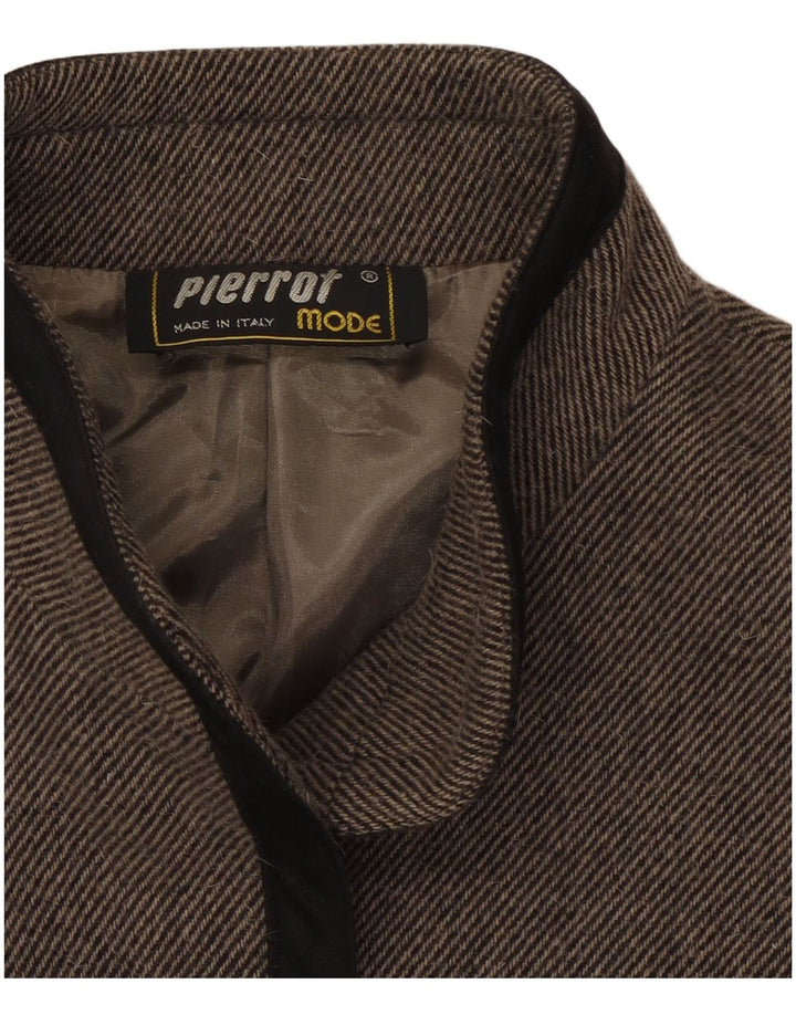 Giacca blazer vintage da donna a 4 bottoni UK 36 Small Grey Colourblock