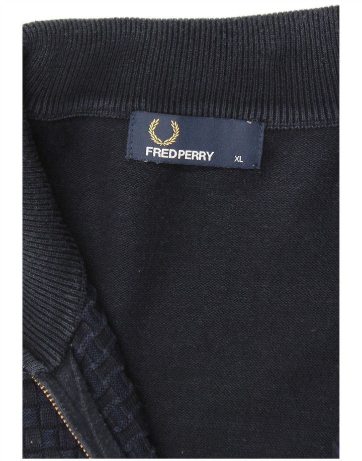 Maglione cardigan da uomo Fred Perry XL blu navy