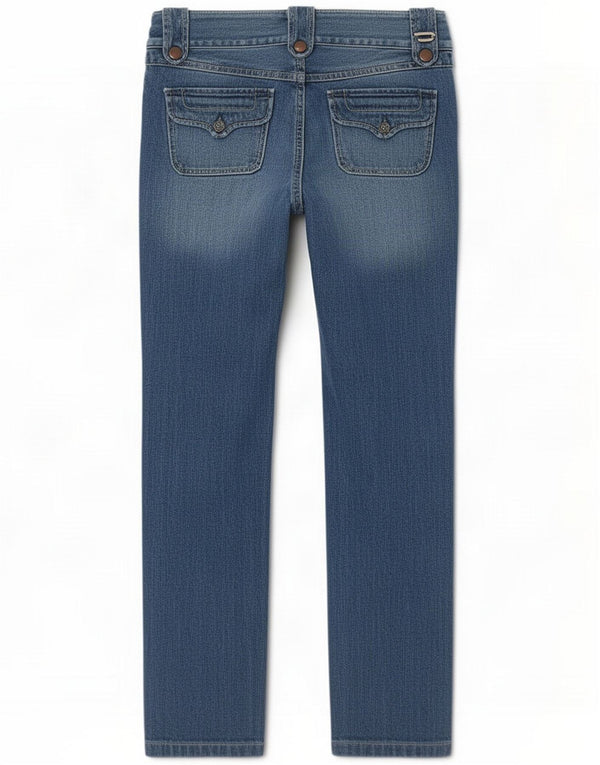 Diesel Jeans dritti a vita bassa da donna W29 L29 Blu Cotone