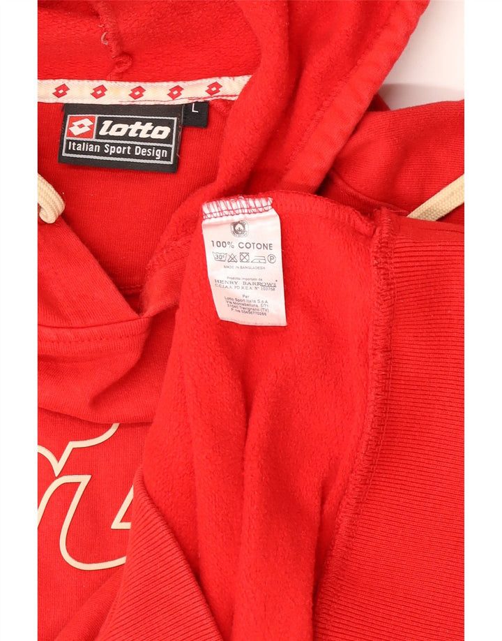 Maglione con cappuccio grafico da uomo Lotto Large in cotone rosso