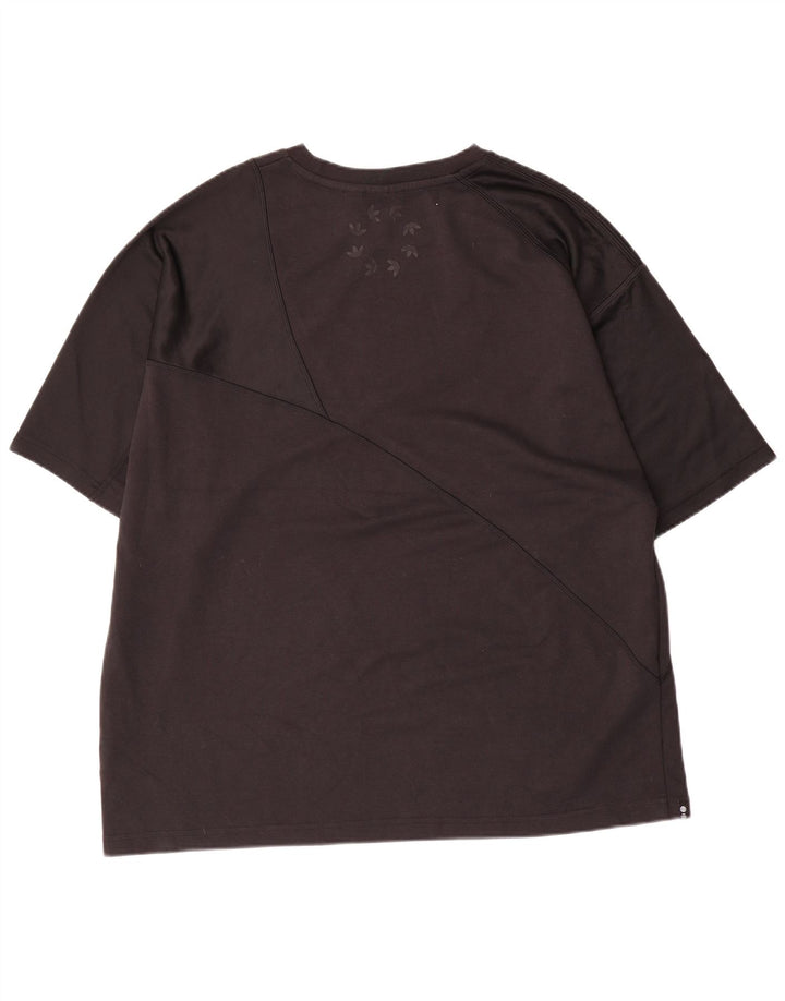 T-shirt grafica da uomo Adidas Top grande in poliestere nero